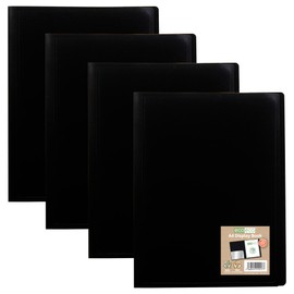 eco-eco eco017x4 Portfolio Book A4 100% Recycled 20 Pockets Black Flexible Cover