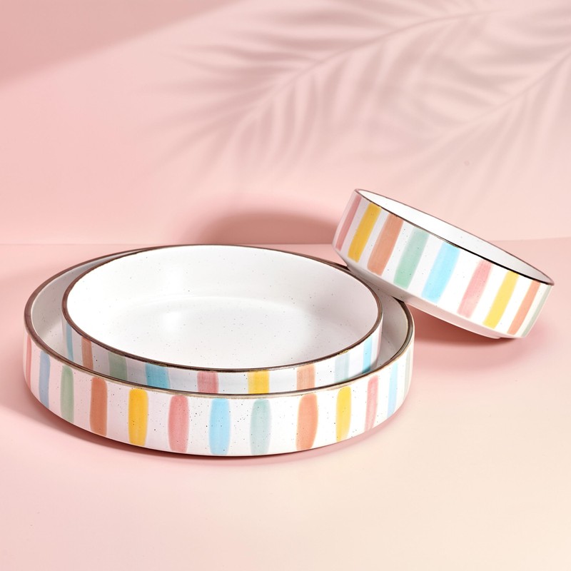 Darbie Angell Spring Summer 9 Piece Dinnerware Serving Bowl Set,