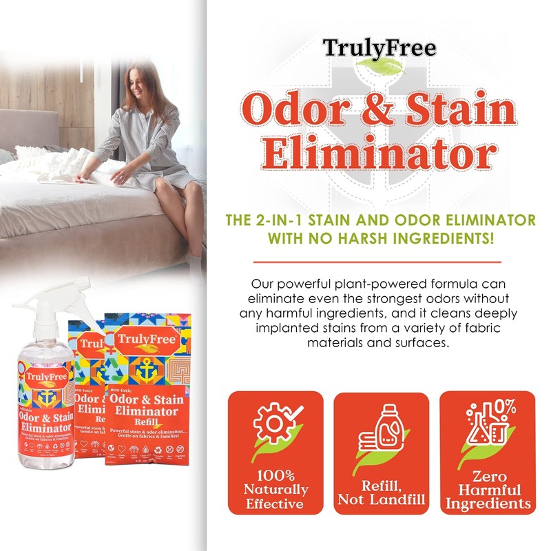 2-Pack TrulyFree Odor & Stain Eliminator - Odor and Stain