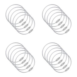 Imslery 20 Pieces Steel Wire Keychain, Plastic Coated Metal Key Ring Loop, Luggage Tags Loops, Multi-Purpose Stainless Steel Key Ring. 2mm Twist Barrel. Length 15 cm Silver