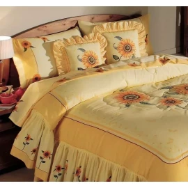 Prima Edrecolcha Girasoles Amarillo Matrimonial Con 2 Cojines