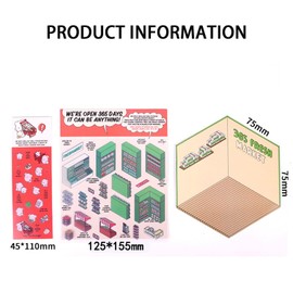 10Pcs Stickers, 3D Stickers, 3D Sticker Scene, Sticker Therapy, Sticker Scene, 3D House Stickers, 3D House Sticker Set Funny Cartoon Scene Stickers for Kids, Coffee Stickers