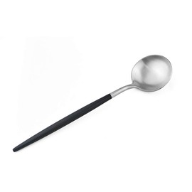 Gugrida Luxury Flatware, Royal 20 Piece Matte Black Handle 18/10 Stainless Steel Tableware Sets for 4 Including Forks Spoons Knives, Camping Silverware Travel Utensils Set Cutlery (Black Silver)