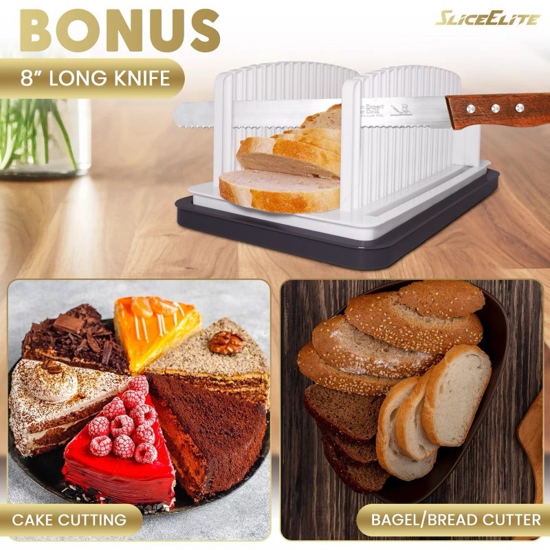 SliceElite Bread Slicer Guide With Bonus Bread Knife