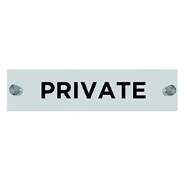 OptiV Clear Acrylic Private Sign by ViroDisplay® – 250 x 60mm – 5mm Thick – Durable Reverse Printing – Silver Stand-Off Fixings for Modern Offices & Spaces