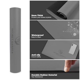 Secret Garden Blossom Yoga Mat – Exercise Mat for Beginners and Advanced – 5mm Thick Yoga Mat for Cushioning and Support – DoubleLayered Yoga Mat NonSlip for Pilates, Meditation, Exercise – Modern