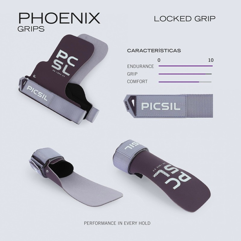 PICSIL Phoenix Grips+ Wrist Pads + Carry Bag, Magnesium Free,