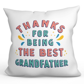 MUGFFINS GRANDFATHER/GRANDPA Cushion Padding included - in English - Thanks for being the best - Funny gift - Pillow: cover and filling 15.7x15.7 inches