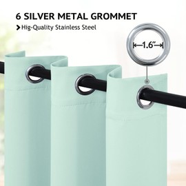 COSVIYA Grommet Blackout Room Darkening Aqua Curtains 84 inch Length 2 Panels,Thick Polyester Light Blocking Insulated Thermal Window Curtain Drapes for Bedroom/Living Room,38x84 inches