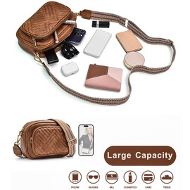 Farcauo Shoulder Bag for Men and Women Crossbody Bag Women's Shoulder Bags Belt Bag Women Men Handbag, #C Light Brown Shoulder Bag for Women