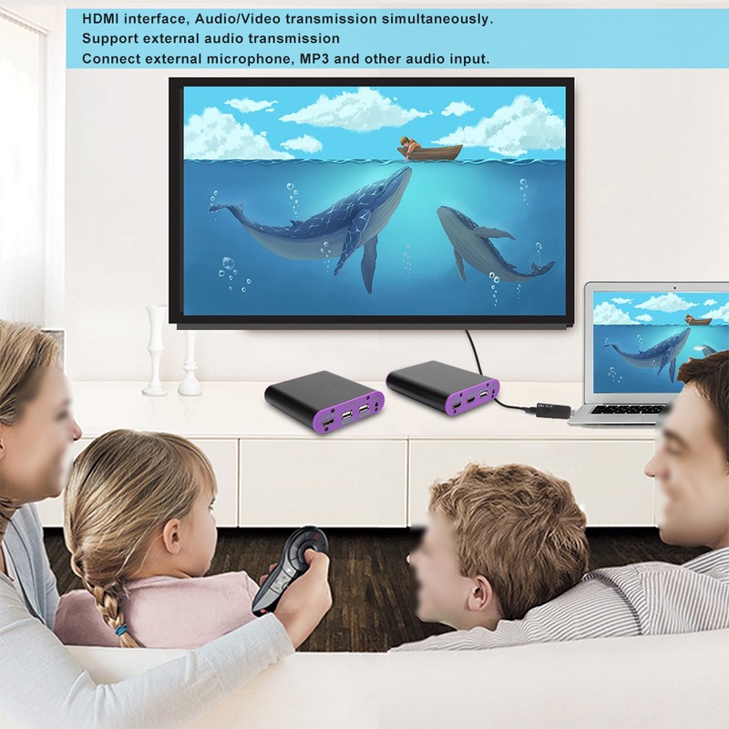 Measy CAT871-KVM 120m HDMI Fiber Optic Media Extender Transmitter Receiver