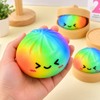 Slow-Rising Rainbow Dumpling Squishy for Squeezing – 1-Piece Soft Fidget