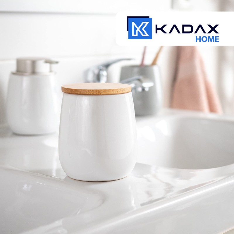 KADAX Cosmetics Tin, Ceramic Storage Tin, Cotton Wool Box with