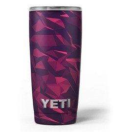 Design Skinz Red Chiseled Geometric Shapes - Skin Decal Vinyl Wrap Kit Compatible with The Yeti Rambler Cooler Tumbler Cups