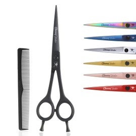 Classy M Hair Cutting Scissors Professional - Left & Right Handed Hair Trimming Scissor with Comb (Razor Sharp) Stainless Steel Barber HairCut Scissors for Men Women & Children - Pro Hair Cutting Tool