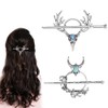 2 Styles Antler Hair Clips Gothic Hair Stick Slide Hairpins