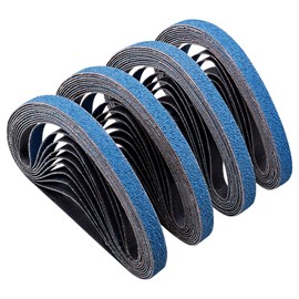1/2 x 18 Zirconia Sanding Belts for Metal, 60 Grit 1/2x18 Inch Sander Belt for Air Belt Sander, Zirconia Metal Grinding Sand Paper for Knife Blade Sharpening, Metal Polishing, Derusting, 40Pcs
