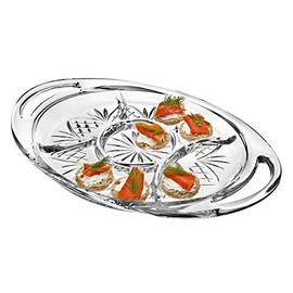 Godinger Dublin Serving Tray, Serving Platter, Appetizer Platter, Pastry Tray with Handles 16X10