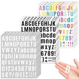 980 Colored Letter Stickers - 12 Sheets, 1" Vinyl, Waterproof, Alphabet Stickers, Suitable for Mailbox, Water Bottles, Scrapbook, DIY