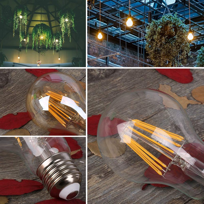 2200k Led Light Bulb,Vintage A19 Edison Bulbs,Dimmable amber Light Bulbs,Warm