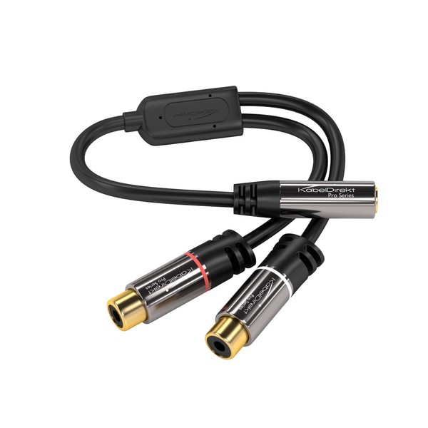 KabelDirekt – 0.2m 3.5mm to RCA Adapter (Adapter 2 x