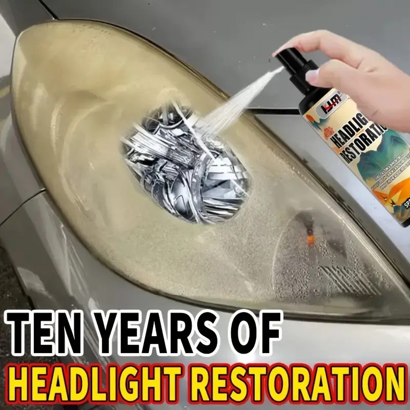 Car Headlight Lens Restoration Kit – Deoxidizer Solution for Cloudy