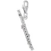 Sterling Silver Flute Charm with Lobster Claw Clasp, Charms for