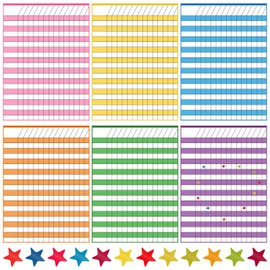 18 Pack Incentive Chart for Classroom Reward Chart for Kids Multi Color Laminated Dry Erase Chart with 1760 Star Stickers Behavior Chart for Learning Classroom School Attendance (Fresh Style)