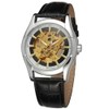 WINNER Hollow Out Automatic Mechanical PU leather Strap Male Wristwatch