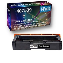 1-Pack (Black) Compatible SP C261SFNW SP C261DNW Printer Toner Cartridge High Capacity Replacement for Ricoh 407539 Toner Cartridge