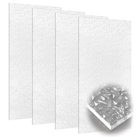 Pushglossy 4 Pack 22.5" x 46.5"x0.11" Fluorescent Light Cover Clear Acrylic Ceiling Light Prismatic Flat Panels Sheet Drop Overhead Fixtures Diffuser Replacement for Office Home Commercial Hospital