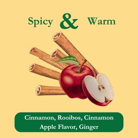 Tadin Cinnamon Apple Tea, Herbal Tea, Caffeine Free Tea, Decaf Tea, Tea Packets for Hot Tea, 24 Tea Bags Per Box, Pack of 6