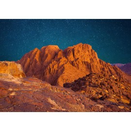 Loccor 10x8ft Fabric Mount Moses Backdrop Night Holy Peak Desert Mountain Starry Sky Scenery Photo Background Sinai Mountain Sunrise Landscape Israel Travel Shoot Religious Photo Studio Props