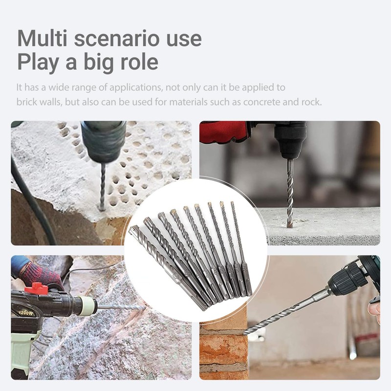 2Pcs 12mm Masonry Drill Bit, 150mm Length, Metric 1/2 Inch