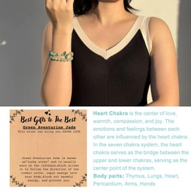 Green Aventurine Bracelets Real Protection Jade Bracelet for Women Ronyosting Butterfly Charms Lucky Green Jade Stretch Bracelet Set