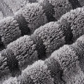 POLYTE Twist Yarn and Fleece Microfibre Drying Towel (40.6 x 61 cm, Gray)