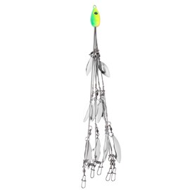 12 Bladed Umbrella Rig Fishing MultiLure and Baits Rigs with Swivels Artificial Bait Kit(Green )