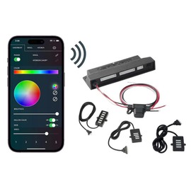 LEDGlow Add-On Bluetooth 12V Control Box Upgrade for 4-Seater & 6-Seater Golf Cart Underbody Underglow Kits - Only Compatible with LEDGlow Golf Cart Kits - Includes Junction Cables for Lighting Tubes