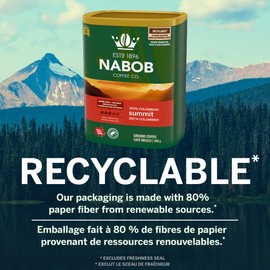 Nabob Medium Roast 100% Colombian Summit Ground Coffee, 340g Canister