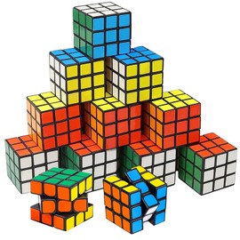 Mini Rubik's Cube Set, 12 Pieces Magic Cube 3 x 3 cm, Magic Cube Toy Gifts, Speed Cube for Christmas, Travel Games, Children's Birthday, Girls and Boys