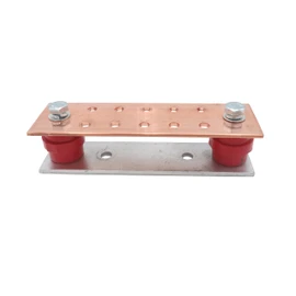 LBY .157" x 2.36" x 7.87" Copper Ground Bar Kit, with 10 Terminal Positions, Copper Grounding Busbar Bar Kit