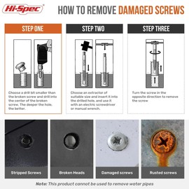 Hi-Spec 10-Piece Screw Extractor Set with HSS Drill Bit Set - Sizes 1-9 mm and 5-13 mm, Left Extractor for Damaged Screws