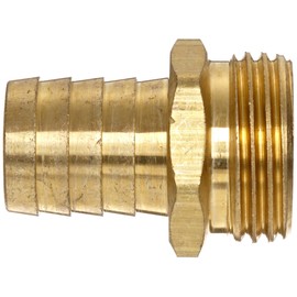 Anderson Metals Brass Garden Hose Fitting, Connector, 1/2" Barb x 3/4" Male Hose