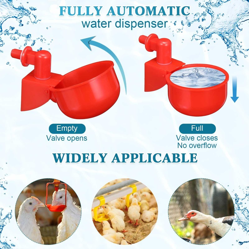 Tiangrid Complete Set Pipeline Automatic Poultry Nipple Waterer, 1/2" PVC
