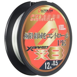 X-Braid Ortoros PEWX8 Finesse Shangri-La, 328.4 ft (100 m), No. 0.5, 12 lb, White, 5.9 inches (135 cm), Heavy Green Mark