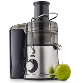 Omega C2100S High Speed Juicer with Extra Large Three-Inch Chute Extracts Juice from Whole Foods & Includes A Stainless Steel Filter & High Low Speed Settings, 3-Speed, Silver