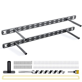 2pcs Floating Shelf Bracket Heavy Duty,Decorative Floating Shelf Hardware Hidden Black Metal Fireplace Mantel Brackets (22"X6"X1.0" with Tools)