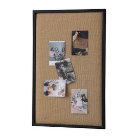 SOFE Black Framed Bulletin Board for Wall - Memo Board 24 ×16 Inches - Linen Pin Board for Office Home - Picture Display Board/Vision Board