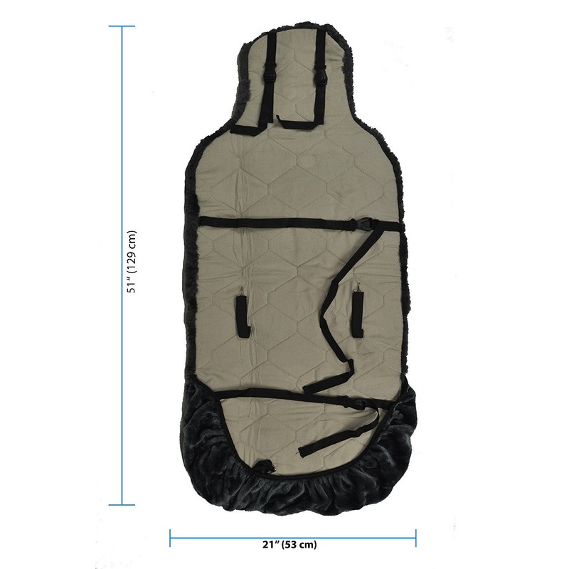 Eurow Genuine Australian Sheepskin Sideless Seat Cover - Gray