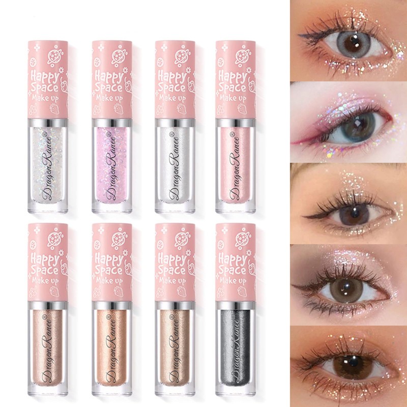 8 Colours Liquid Glitter Eyeshadow Makeup Set, Metallic Glitter Durable